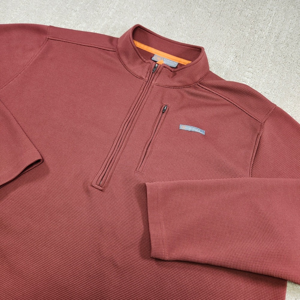 Cloudveil Sweatshirt Men XXL‎ Waffle Knit 1/4 Zip Pullover Mountain Works Hiking